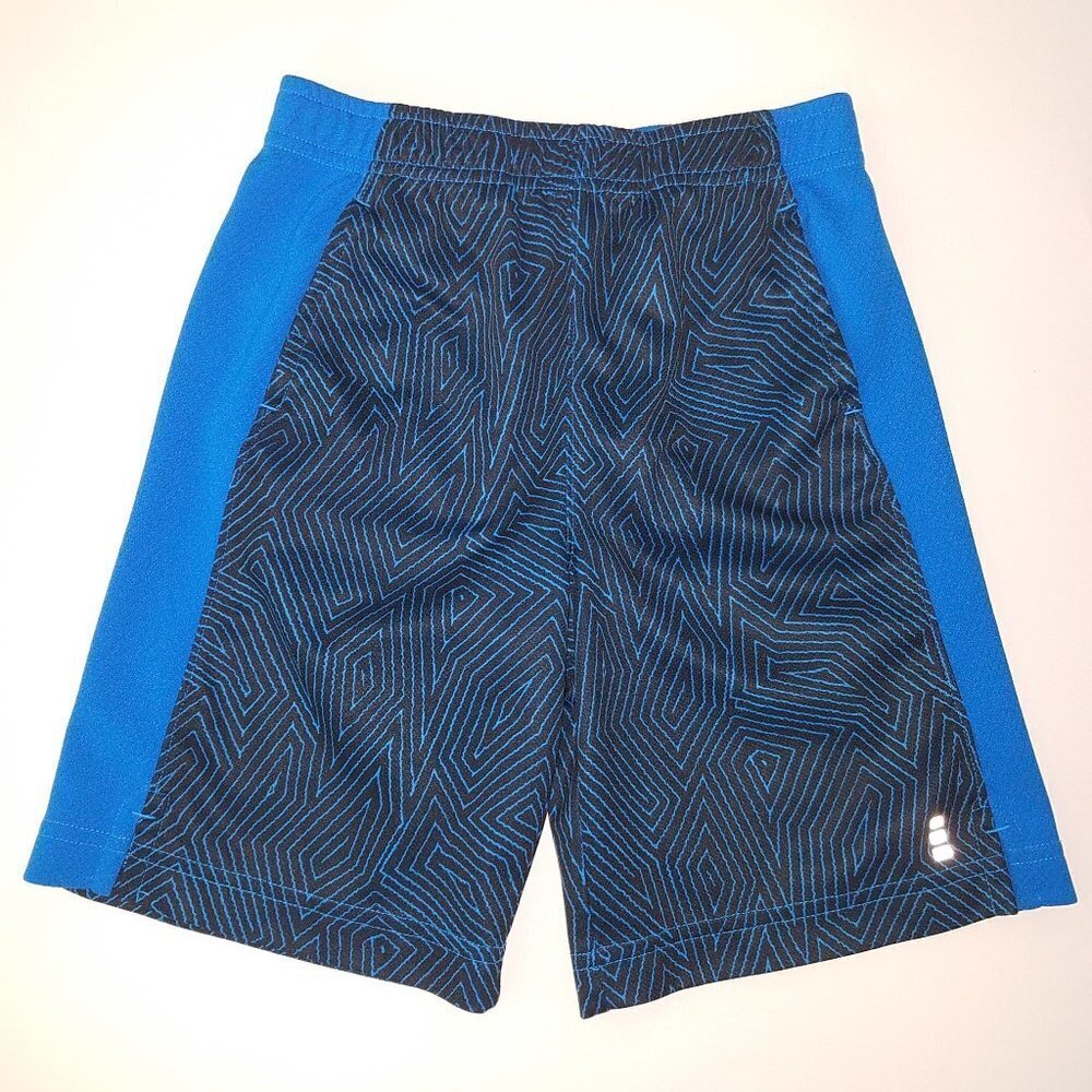 Lands End Blue Athletic Shorts Boys Large 7 Elastic Waistband Drawstring Pockets